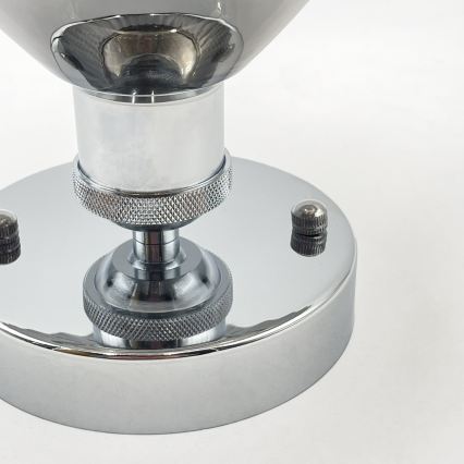 Piestiprināma griestu lampa TRISH 1xE27/15W/230V, spīdīgs hroms/dūmakaini melna