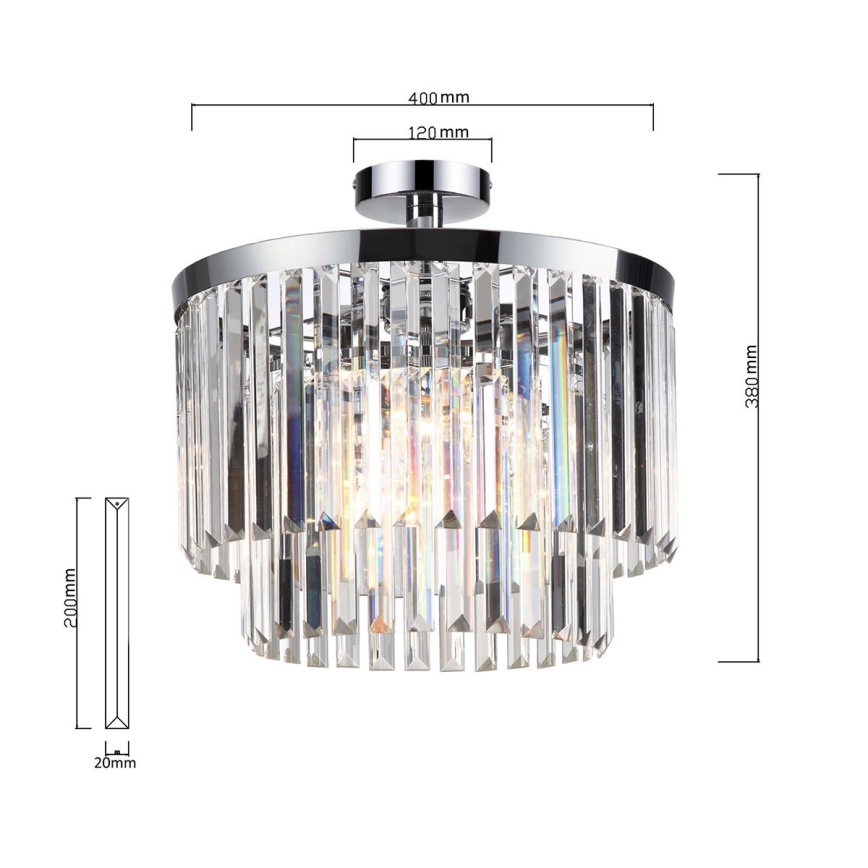 Piestiprināma griestu lampa VETRO 4xE14/40W/230V spīdīgs hroms