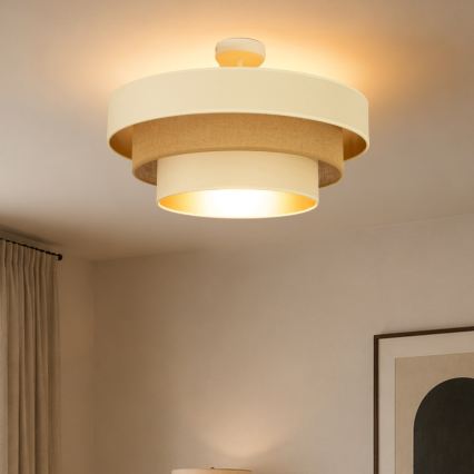 Piestiprināma griestu lampa WENTA 1xE27/60W/230V Ø 50 cm bēša/zelta