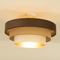 Piestiprināma griestu lampa WENTA, 1xE27/60W/230V, Ø 50 cm, brūna/juta/bēša