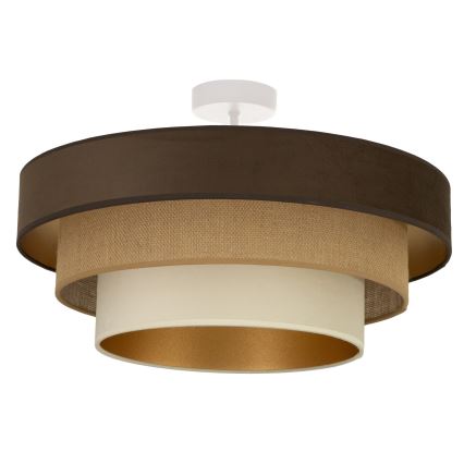 Piestiprināma griestu lampa WENTA, 1xE27/60W/230V, Ø 50 cm, brūna/juta/bēša