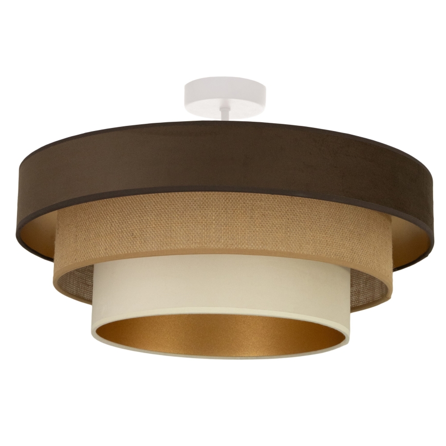 Piestiprināma griestu lampa WENTA, 1xE27/60W/230V, Ø 50 cm, brūna/juta/bēša