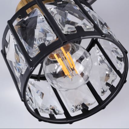 Piestiprināma griestu lampa ZAHARA 2xE27/10W/230V melna