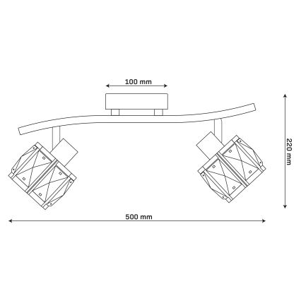 Piestiprināma griestu lampa ZAHARA 2xE27/10W/230V melna