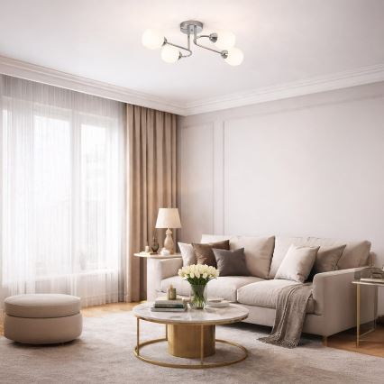 Piestiprināma griestu lustra KING 4xE27/15W/230V, spīdīga hroma apdare