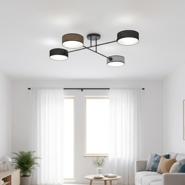 Piestiprināmā griestu lustra MAGA 4xE14/10W/230V melna/brūna/pelēka