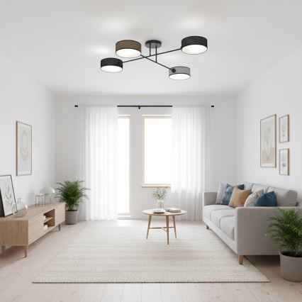 Piestiprināmā griestu lustra MAGA 4xE14/10W/230V melna/brūna/pelēka