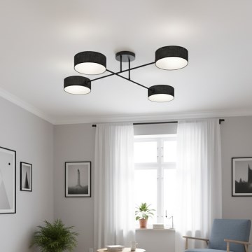 Piestiprināma griestu lustra MAGA 4xE14/10W/230V melna