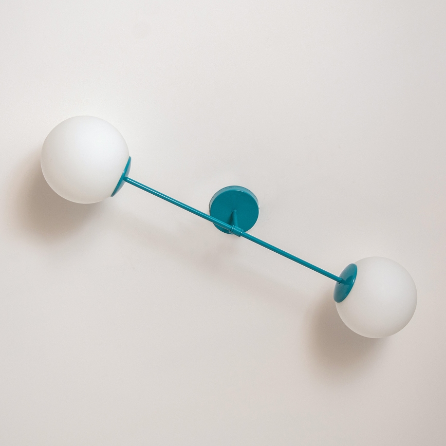 Piestiprināma griestu lustra MOON 2xE27/15W/230V tirkīza