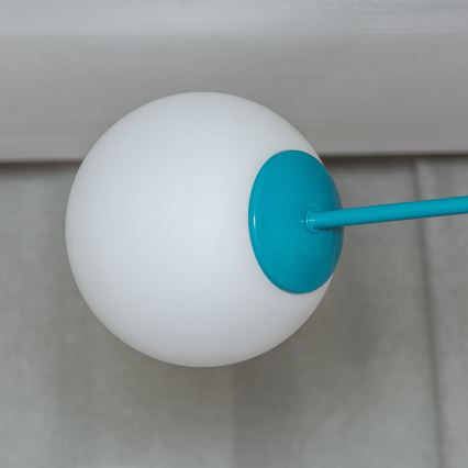 Piestiprināma griestu lustra MOON 2xE27/15W/230V tirkīza