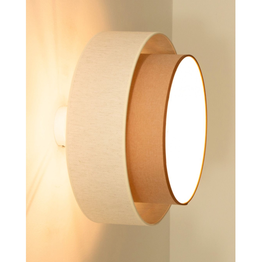 Piestiprināma griestu lustra NATIA 1xE27/60W/230V Ø 45 cm balta/brūna