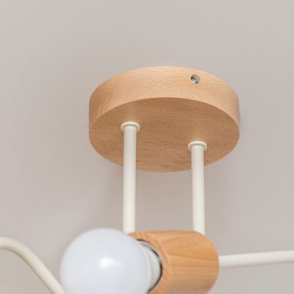 Piestiprināma griestu lustra OXFORD 2xE27/15W/230V priede/krēmīga