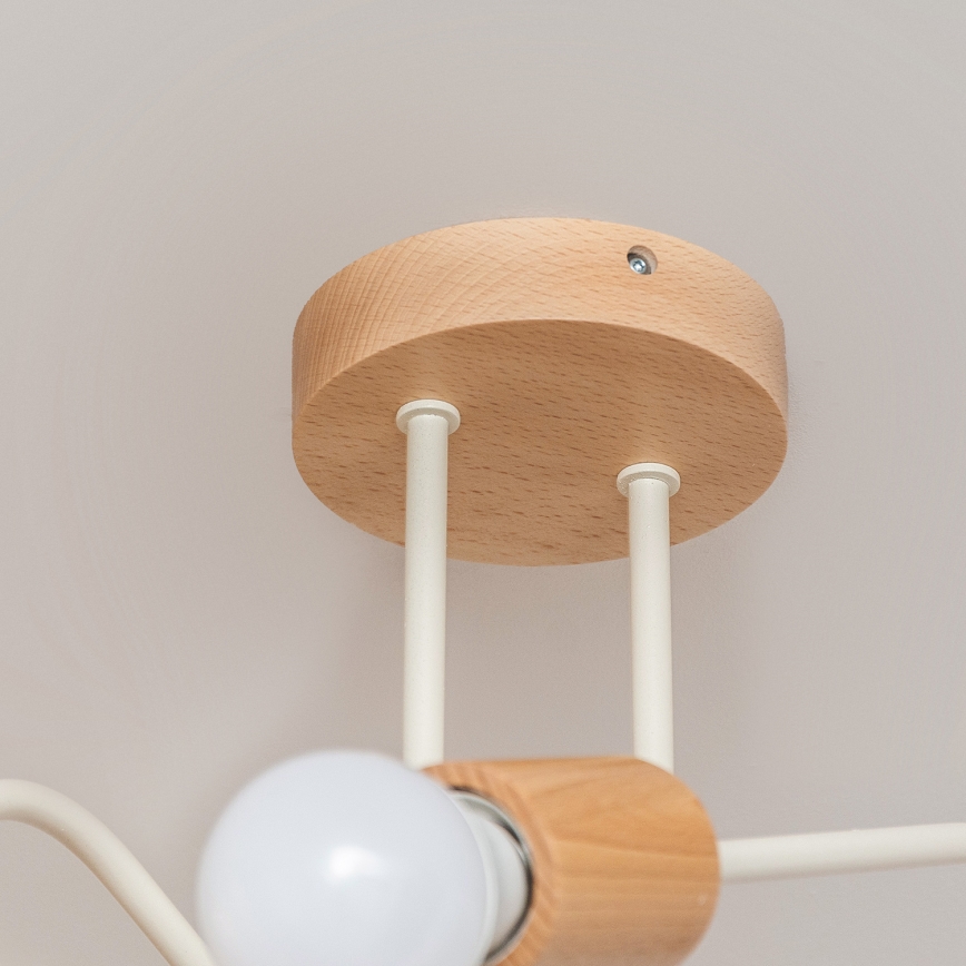 Piestiprināma griestu lustra OXFORD 2xE27/15W/230V priede/krēmīga