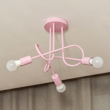 Piestiprināma griestu lustra OXFORD 3xE27/15W/230V rozā