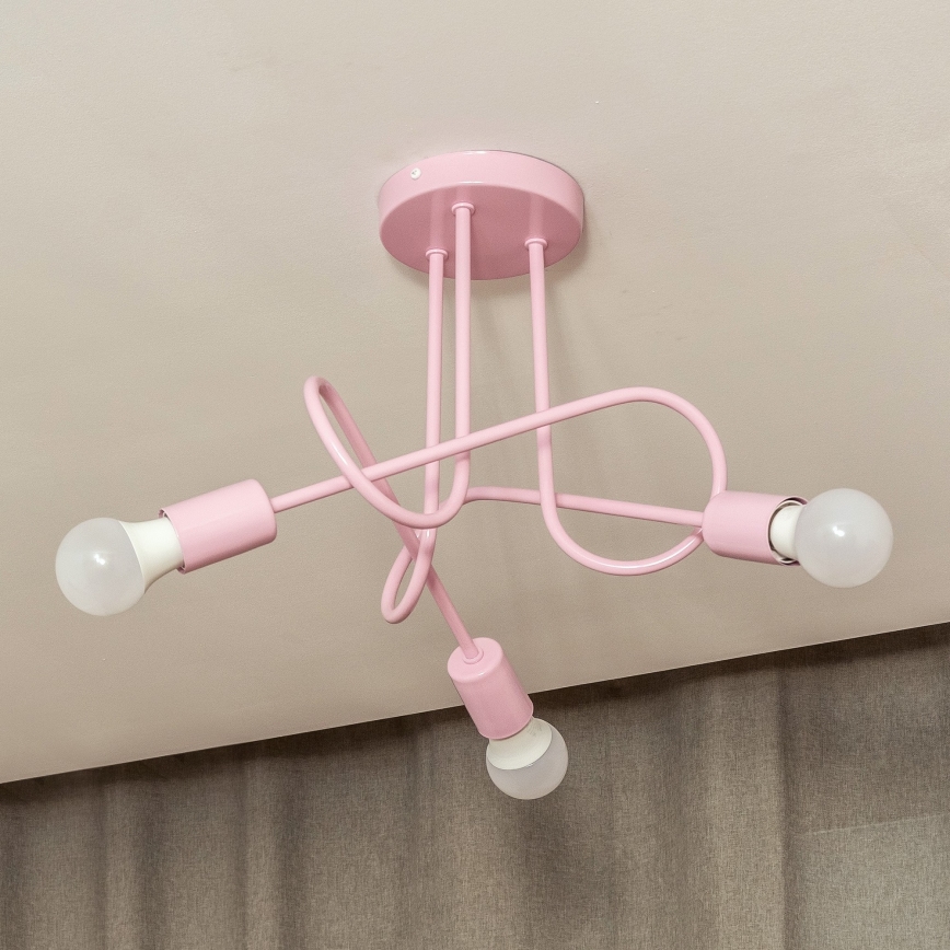 Piestiprināma griestu lustra OXFORD 3xE27/15W/230V rozā