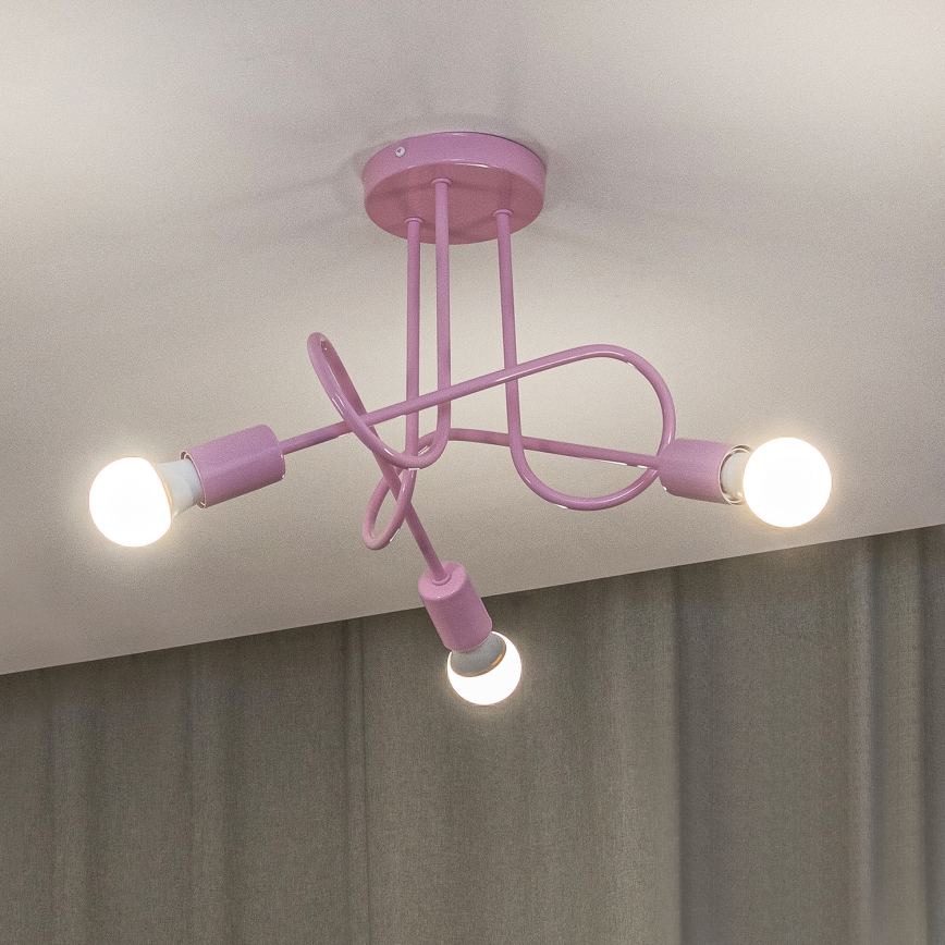 Piestiprināma griestu lustra OXFORD 3xE27/15W/230V rozā