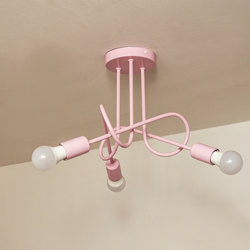 Piestiprināma griestu lustra OXFORD 3xE27/15W/230V rozā