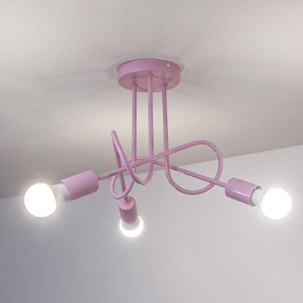 Piestiprināma griestu lustra OXFORD 3xE27/15W/230V rozā