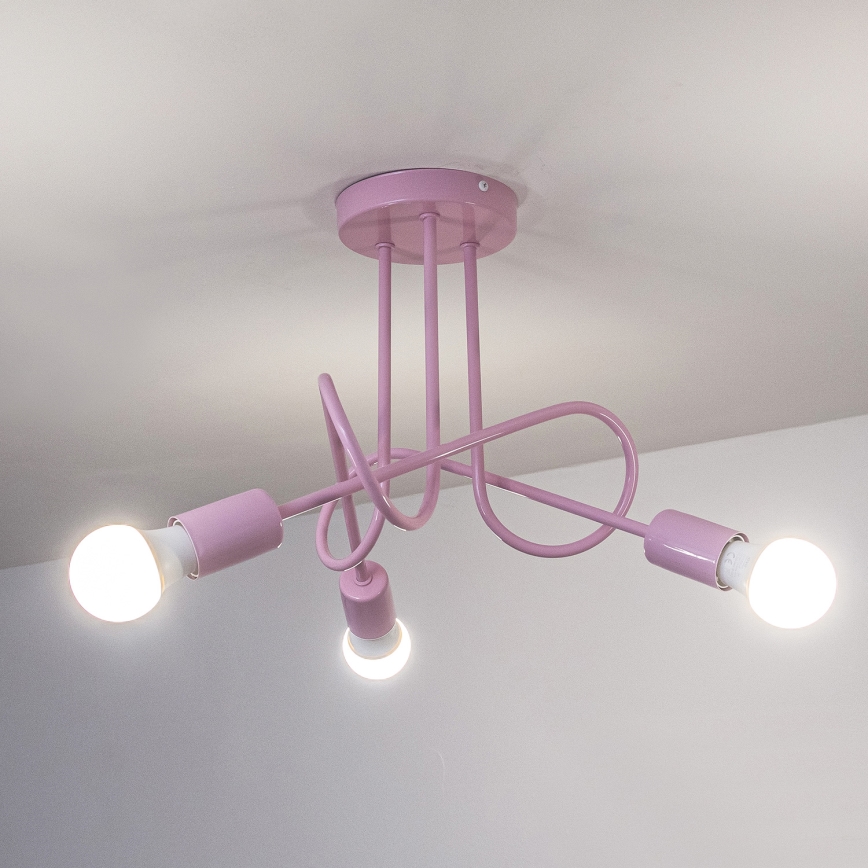 Piestiprināma griestu lustra OXFORD 3xE27/15W/230V rozā