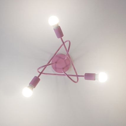 Piestiprināma griestu lustra OXFORD 3xE27/15W/230V rozā