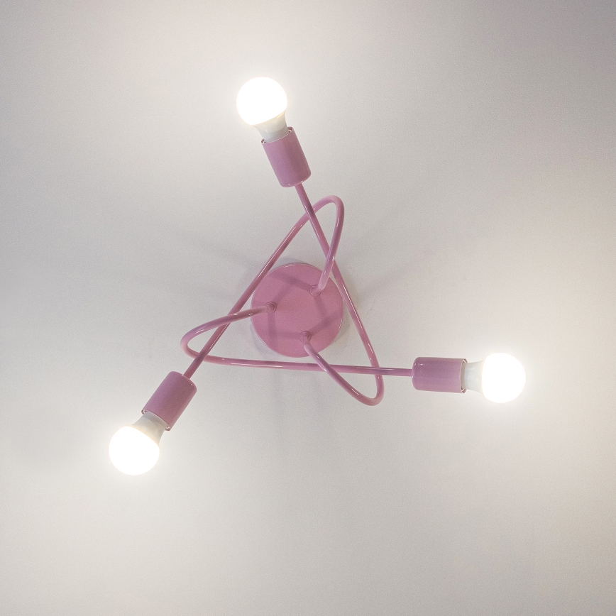 Piestiprināma griestu lustra OXFORD 3xE27/15W/230V rozā