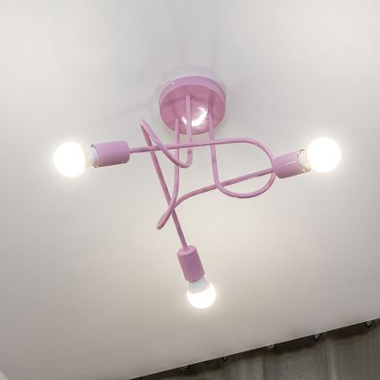 Piestiprināma griestu lustra OXFORD 3xE27/15W/230V rozā