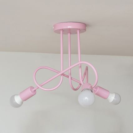Piestiprināma griestu lustra OXFORD 3xE27/15W/230V rozā