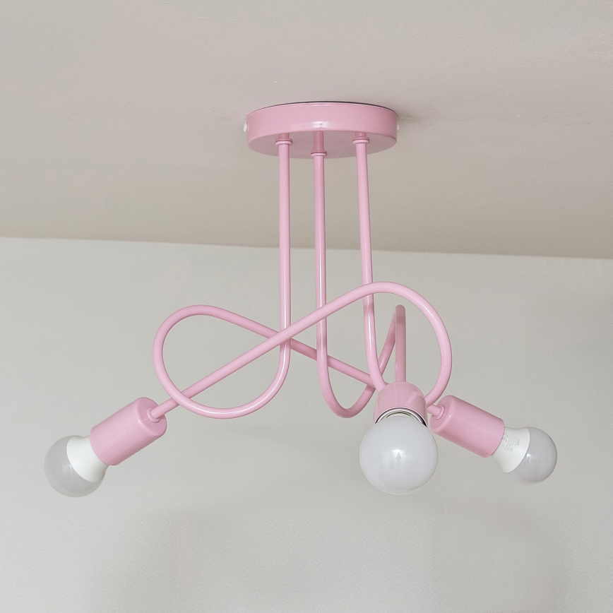 Piestiprināma griestu lustra OXFORD 3xE27/15W/230V rozā
