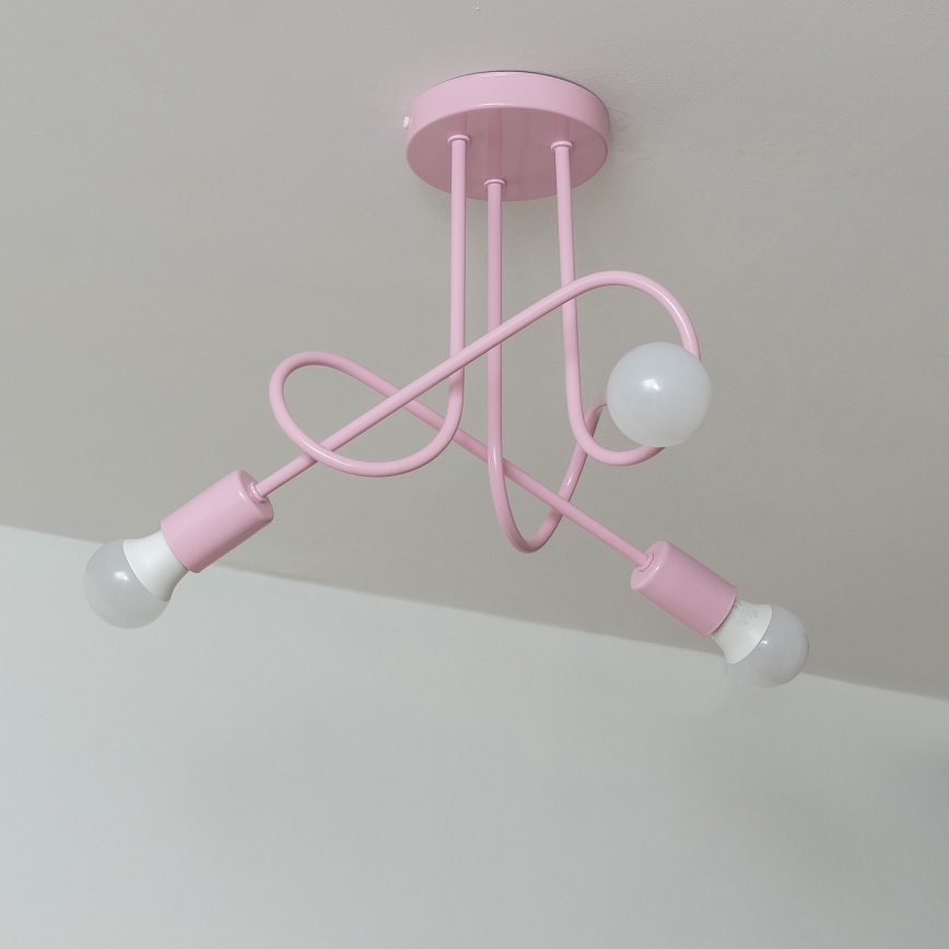 Piestiprināma griestu lustra OXFORD 3xE27/15W/230V rozā