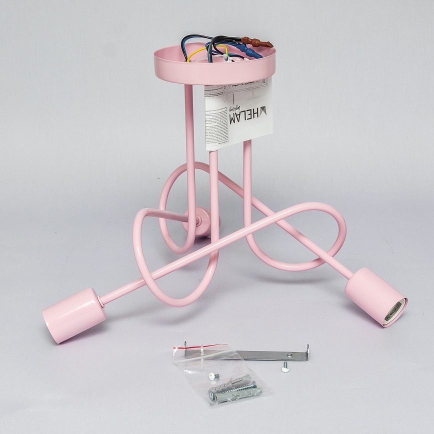 Piestiprināma griestu lustra OXFORD 3xE27/15W/230V rozā