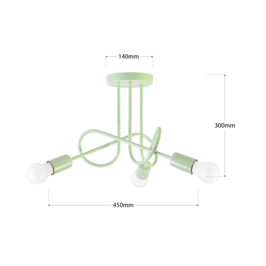 Piestiprināma griestu lustra OXFORD 3xE27/15W/230V zaļa