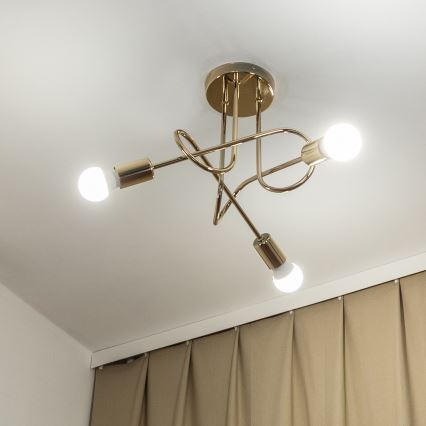 Piestiprināma griestu lustra OXFORD 3xE27/15W/230V, zelta