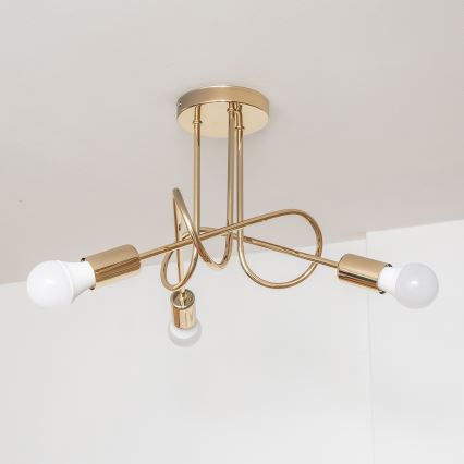 Piestiprināma griestu lustra OXFORD 3xE27/15W/230V, zelta