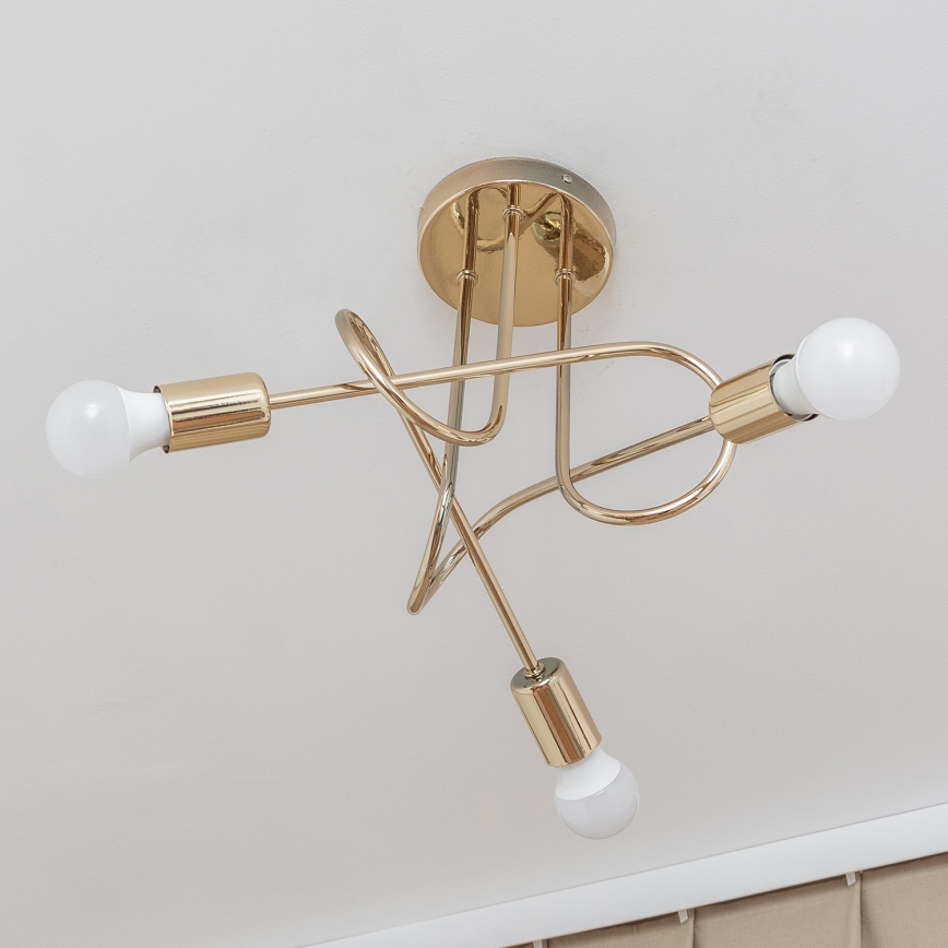 Piestiprināma griestu lustra OXFORD 3xE27/15W/230V, zelta