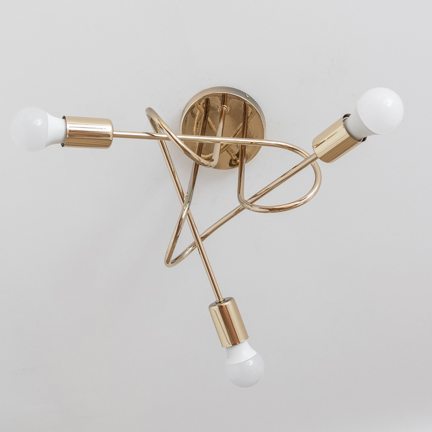 Piestiprināma griestu lustra OXFORD 3xE27/15W/230V, zelta