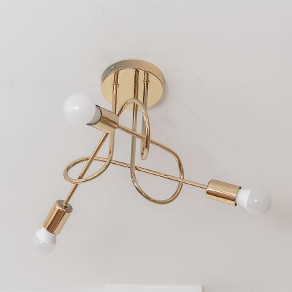 Piestiprināma griestu lustra OXFORD 3xE27/15W/230V, zelta