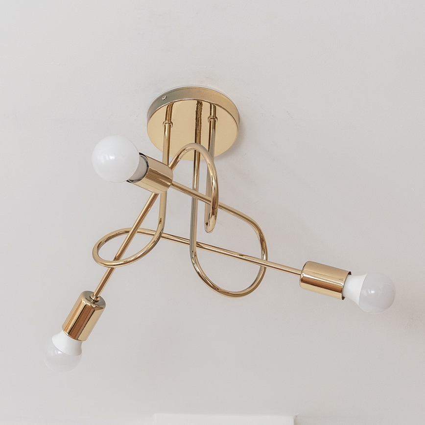 Piestiprināma griestu lustra OXFORD 3xE27/15W/230V, zelta