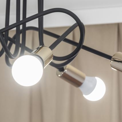 Piestiprināma griestu lustra OXFORD 5xE27/15W/230V zelta/melna