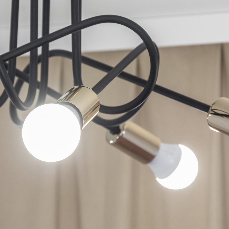 Piestiprināma griestu lustra OXFORD 5xE27/15W/230V zelta/melna