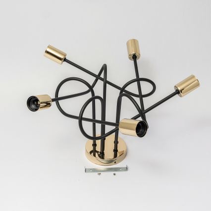 Piestiprināma griestu lustra OXFORD 5xE27/15W/230V zelta/melna