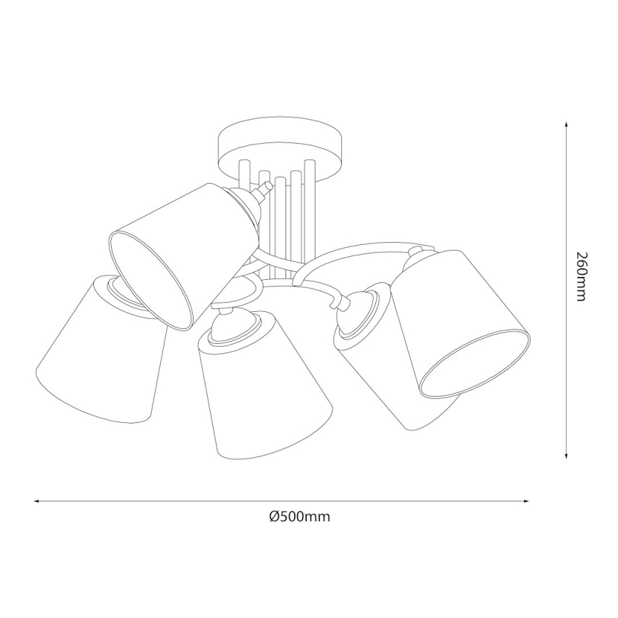 Piestiprināma griestu lustra PAFOS 5xE27/15W/230V ar spīdīgu hromētu apdari