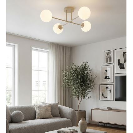 Piestiprināma griestu lustra ROMA 4xE14/10W/230V bēša