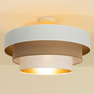 Piestiprināma griestu lustra WENTA 1xE27/60W/230V Ø 50 cm balta/brūna