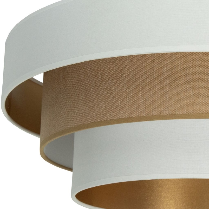 Piestiprināma griestu lustra WENTA 1xE27/60W/230V Ø 50 cm balta/brūna