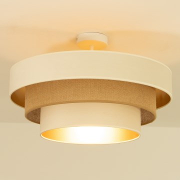 Piestiprināma griestu lustra WENTA 1xE27/60W/230V Ø 50 cm bēša/juta