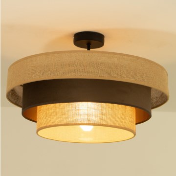 Piestiprināma griestu lustra WENTA 1xE27/60W/230V Ø 50 cm džuta/brūna