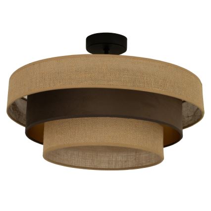 Piestiprināma griestu lustra WENTA 1xE27/60W/230V Ø 50 cm džuta/brūna