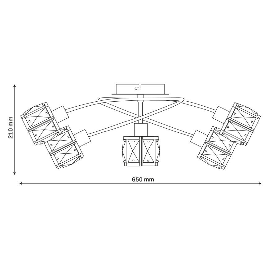 Piestiprināma griestu lustra ZAHARA 5xE27/10W/230V melna
