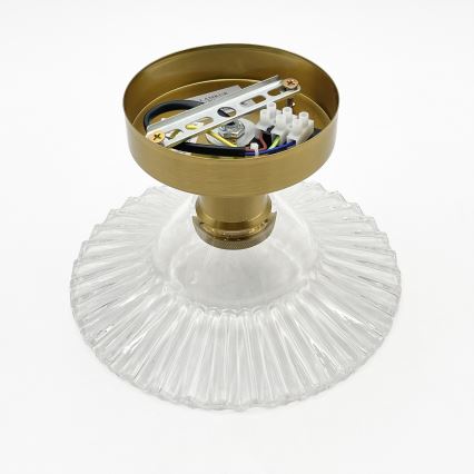 Piestiprināma lustra TRISH 1xE27/15W/230V zelta/caurspīdīga