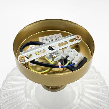 Piestiprināma lustra TRISH 1xE27/15W/230V zelta/caurspīdīga